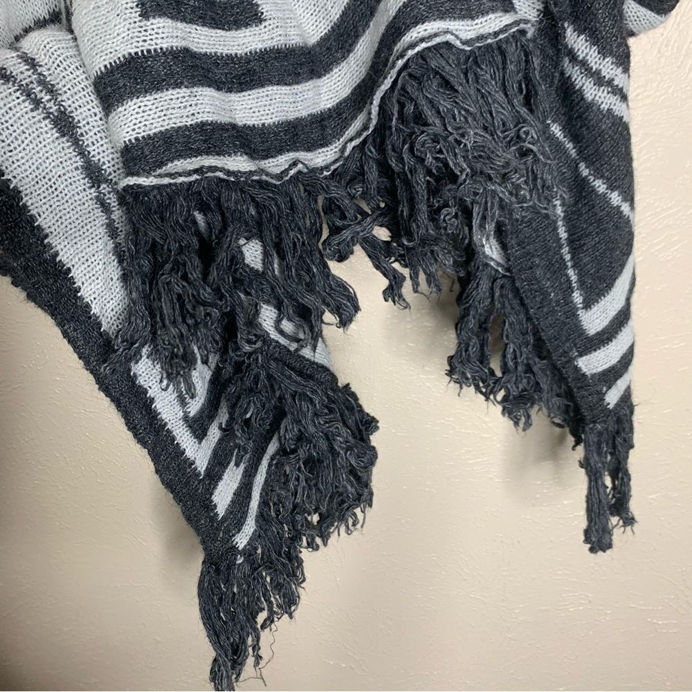 San lorenzo open front fringe wool‎ alpaca sleeveless cardigan gray - Picture 7 of 10